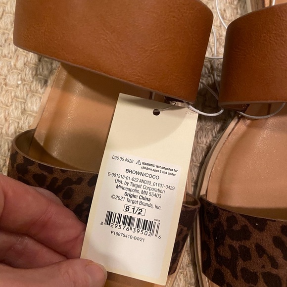 NWT Target A New Day Leopard Sandals - Picture 2 of 4